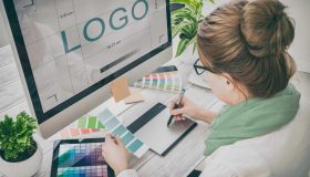 Logo design workspace